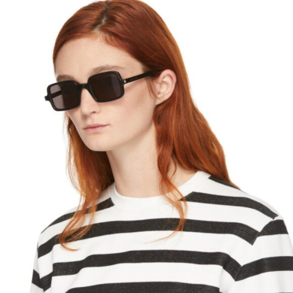 Saint Laurent SL332 006 Rectangle Sunglasses - Havana/Brown - Picture 2 of 11